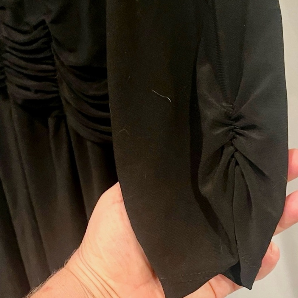 NY Collection Woman Black Formal V Neck Long Sleeve Dress Women’s Size 1X NWOT - Picture 6 of 11